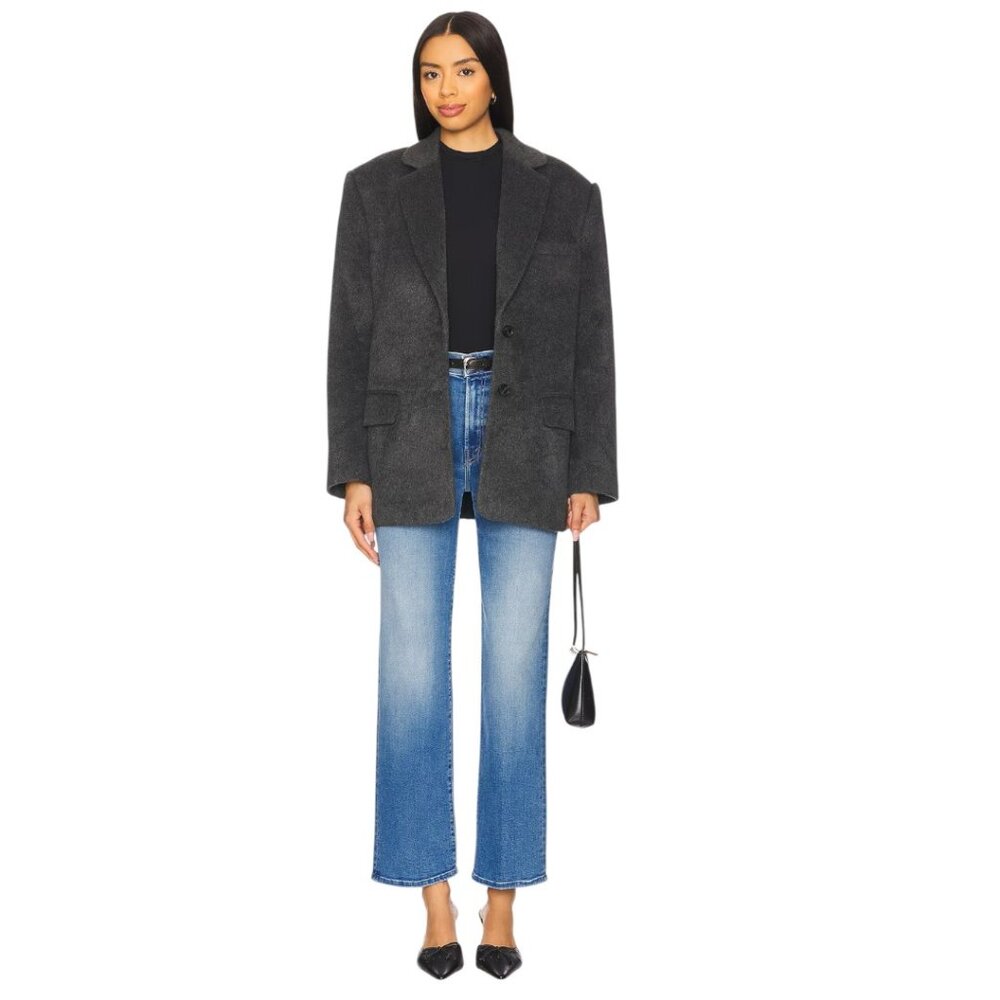 NWT MOTHER Rambler Zip Flood Straight Leg in Read Between The Lines Size 28 - Picture 4 of 14